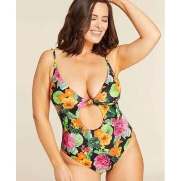 Andie Swim The Santorini One Piece Compression Minimalist Floral NWT X Small - Picture 1 of 8